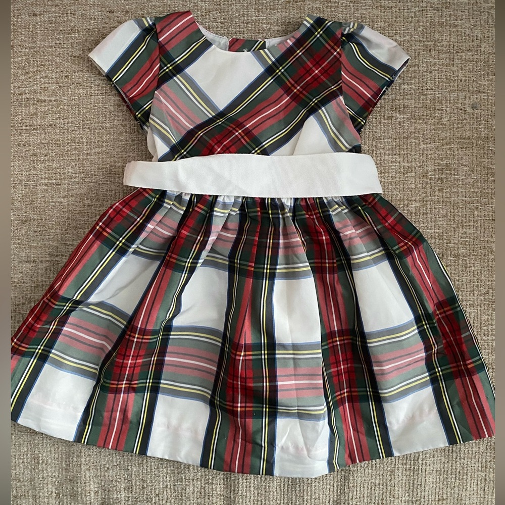 Ralph Lauren Baby Plaid Holiday Christmas Dress with Bow 6 Months